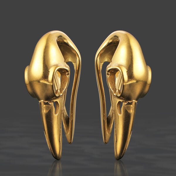 2PCS Bird Head Ear Hangers Weights Dangle Gauges