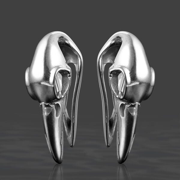 2PCS Bird Head Ear Hangers Weights Dangle Gauges