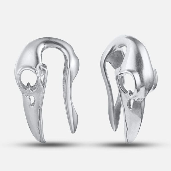 2PCS Bird Head Ear Hangers Weights Dangle Gauges