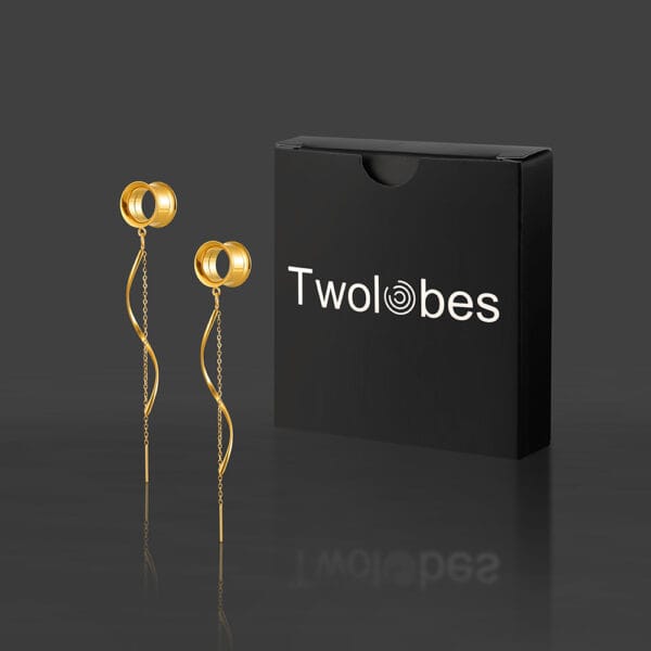 2PCS Ear Tunnels Dangle Gauges Earrings Elegant