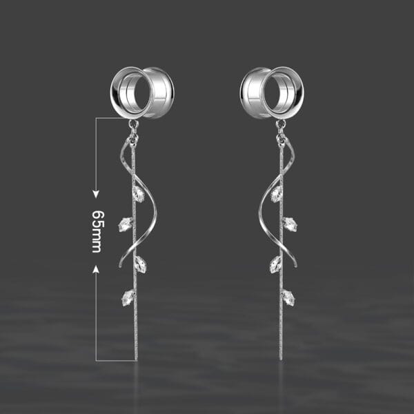 2PCS Ear Tunnels Dangle Gauges Earrings Fashion