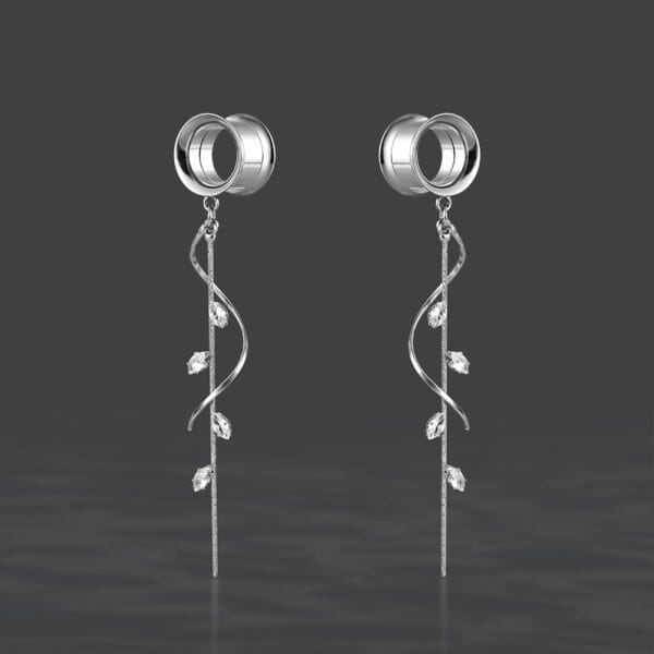 2PCS Ear Tunnels Dangle Gauges Earrings Fashion