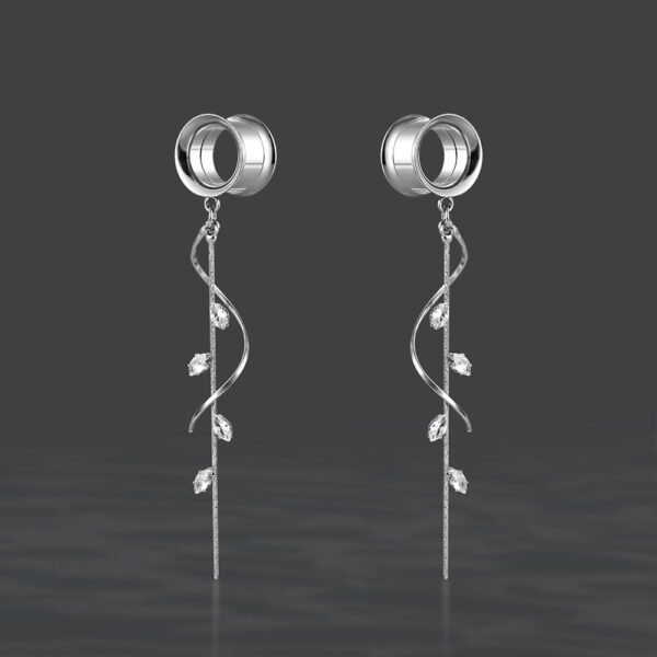 1536 (4) 2PCS Ear Tunnels Dangle Gauges Earrings Fashion