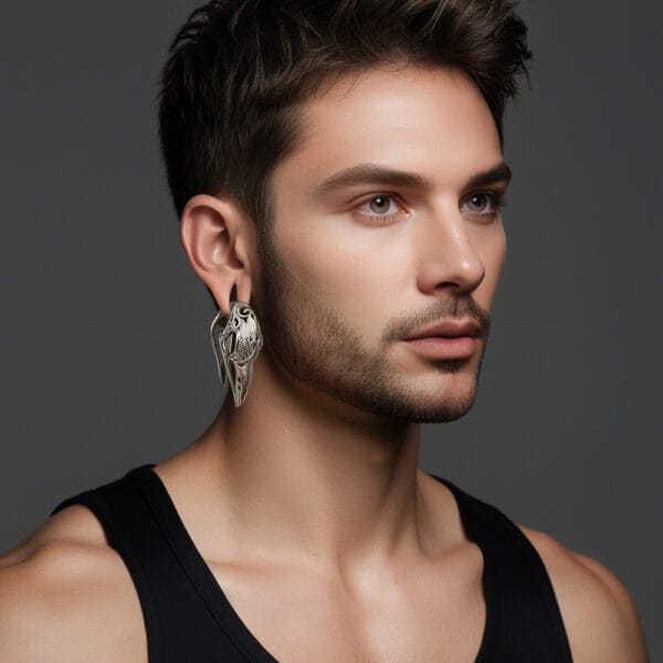 2PCS Eagle Head Ear Hangers Weights Dangle Gauges