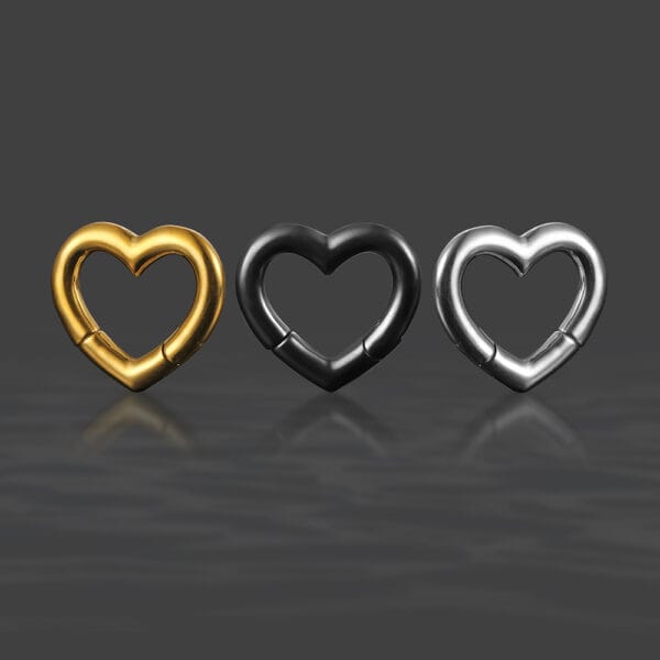 2PCS Heart 316 Stainless Steel Ear Weights