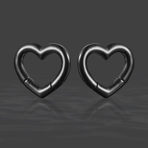 2PCS Heart 316 Stainless Steel Ear Weights
