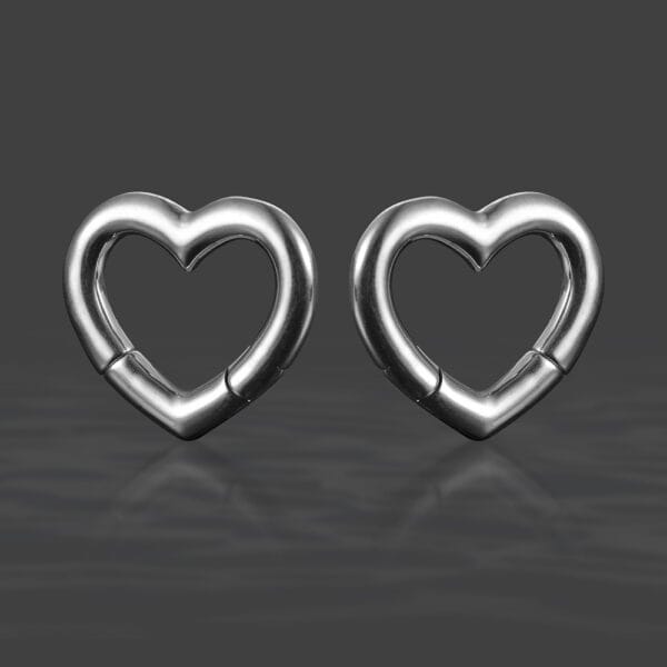2PCS Heart 316 Stainless Steel Ear Weights