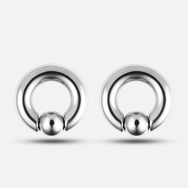 2PCS Stainless Steel Piercing Captive Hoop Rings Tragus Ear Weights