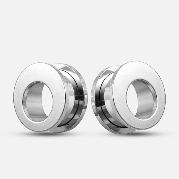 2PCS 316 Stainless Steel New Ear Gauges Tunnels Plugs Stretcher Studs