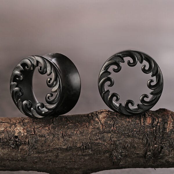 2PCS Ocean Waves Ear Gauges Hypoallergenic