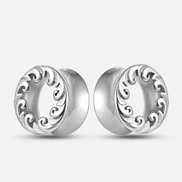 2PCS Ocean Waves Ear Gauges Hypoallergenic