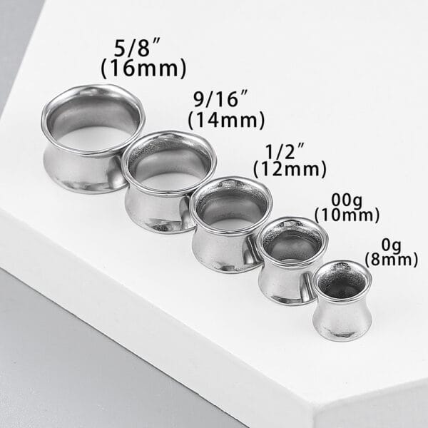 2PCS 316L Surgical Stainless Steel Leisure Irregular Round Ear Gauge Plug