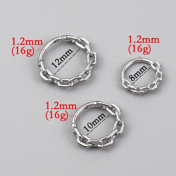 1PC Round Chain Septum Clickers Nose Rings