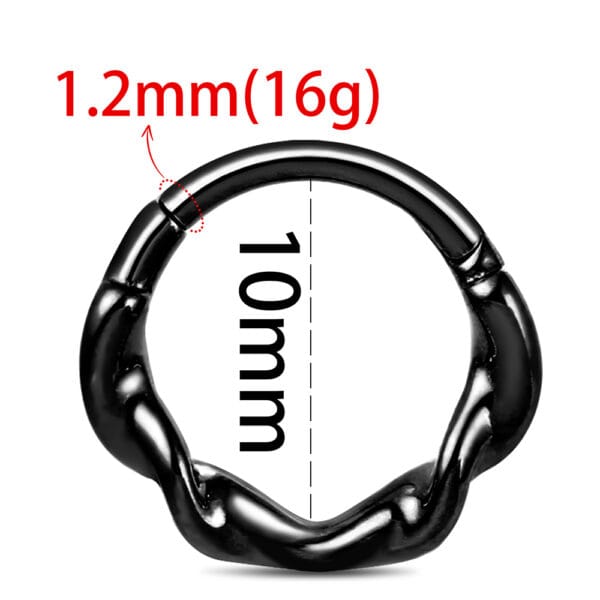 1PC Surgical Stainless Steel Twist Septum Clicker Segment Nose Ring