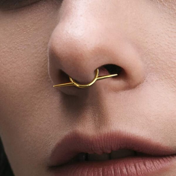 1PCS G23 Titanium Cool Septum Clicker Nose Rings Hoop Studs
