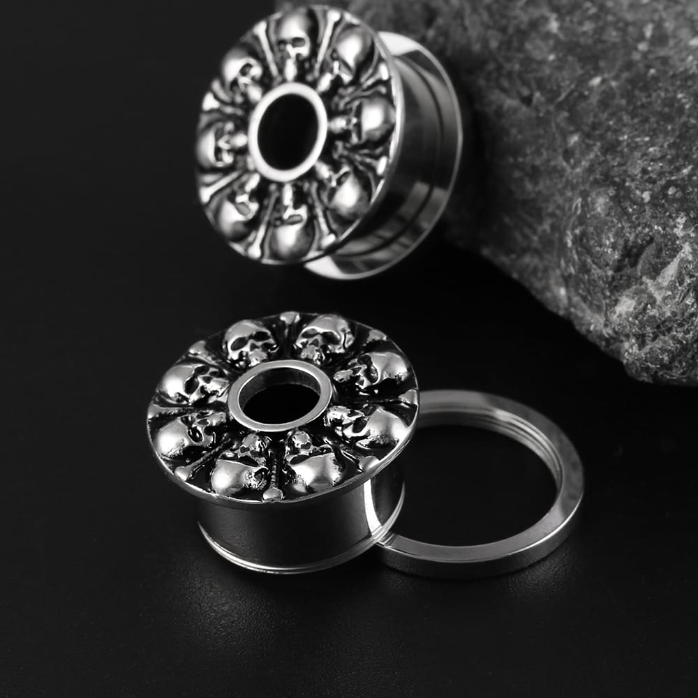 Skull Punk Ear Plugs Tunnels - Image 5