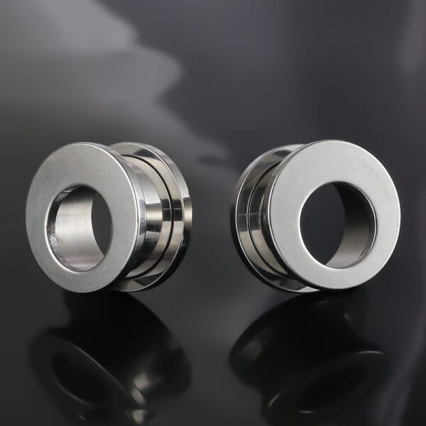 2PCS 316 Stainless Steel New Ear Gauges Tunnels Plugs Stretcher Studs