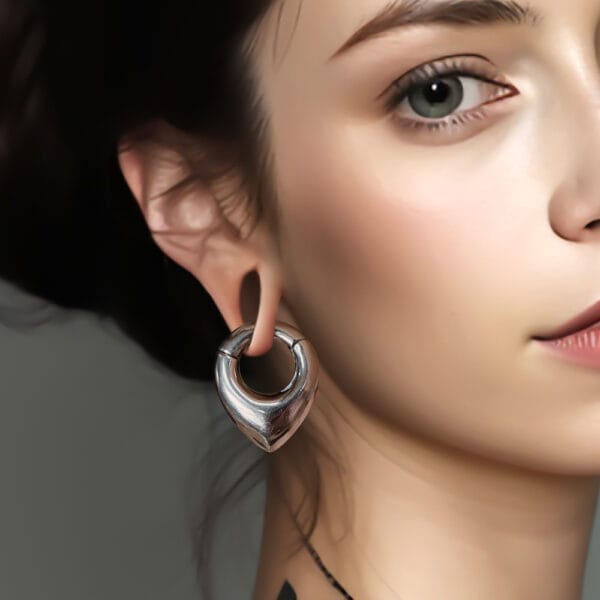 2PCS Waterdrop Ear Weights Hangers 316 Stainless Steel