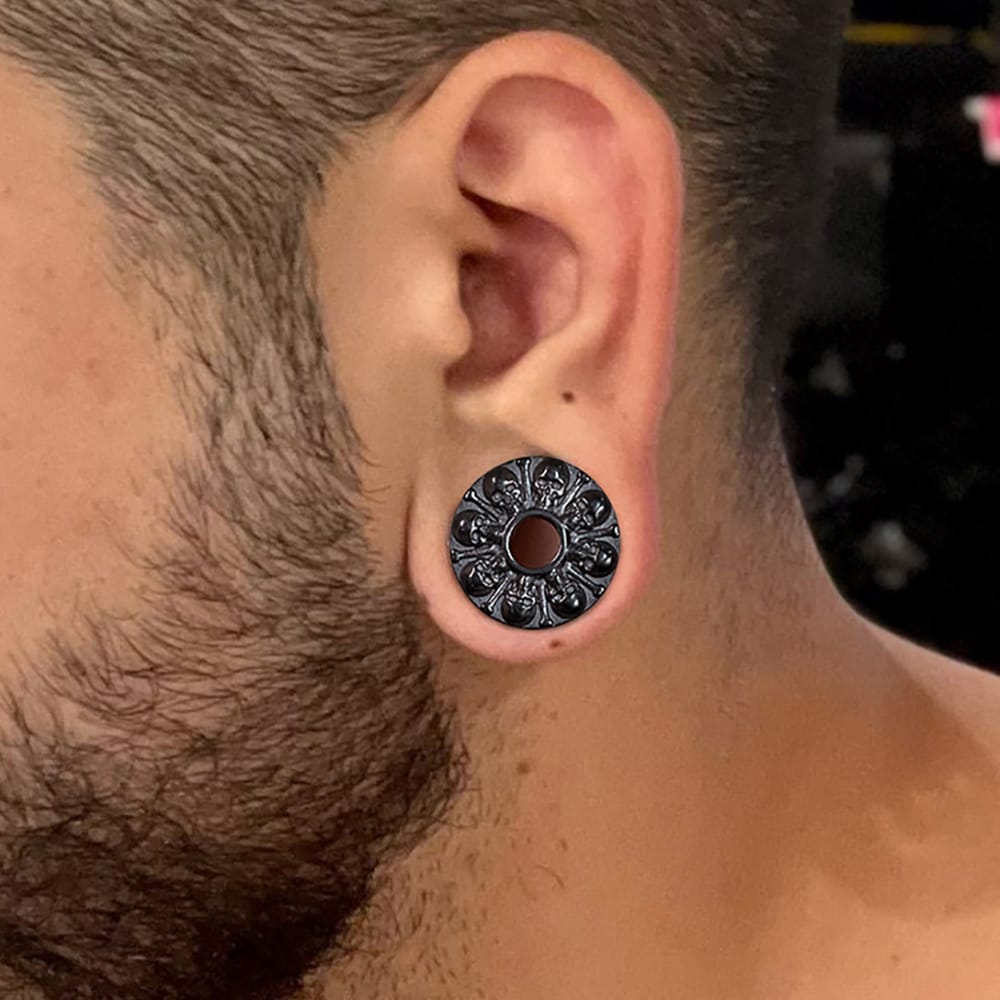 Skull Punk Ear Plugs Tunnels - Image 2
