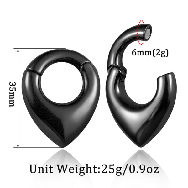 2PCS Waterdrop Ear Weights Hangers 316 Stainless Steel