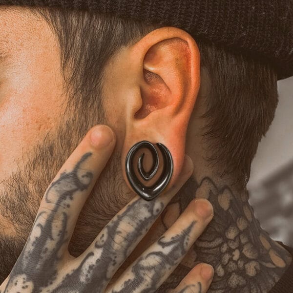 2PCS Spiral Simple Saddle Plugs Piercing Body Jewelry
