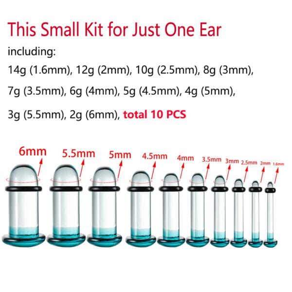 Glass Dead Plugs 0.5mm Increments