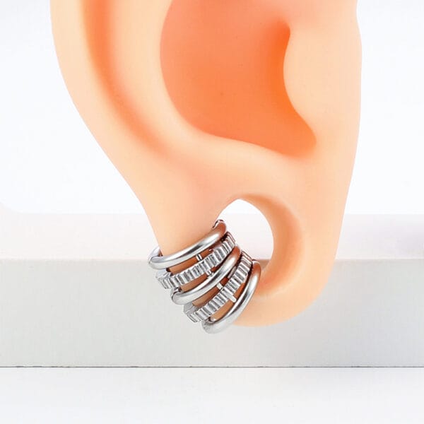 Lobe Cuff Ear Gauges Stretcher Earring Clip on Cartilage 00g