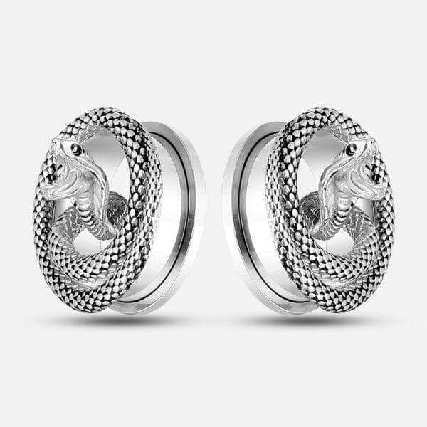2PCS Coiled Cobra Snake Piercing Body Jewelry