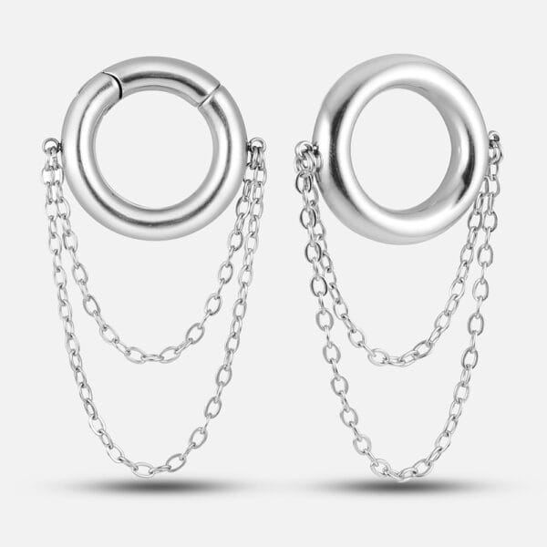2PCS 2g Chic Chain Ear Weights Hangers 18K Gold