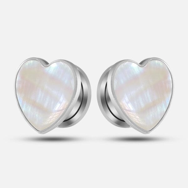 2PCS Fashion Heart Conch Ear Tunnels Plugs Body Jewelry Elegant