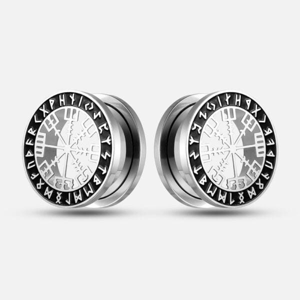 2PCS 316 Stainless Steel Ear Gauges Stretcher Viking Rune