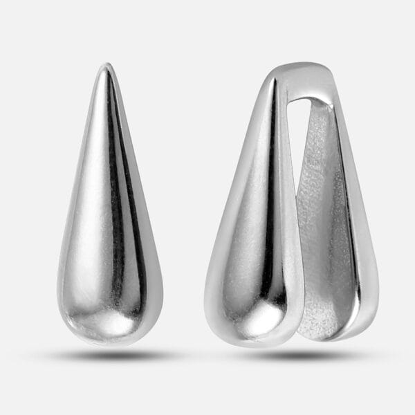 2PCS 00g Water Droplet Ear Weights Hangers Ear Plugs 316 Stainless Steel
