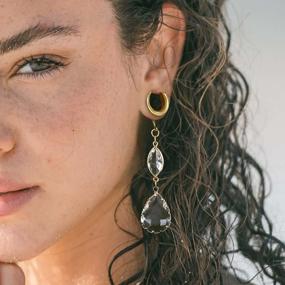 Luxury Crystal Ear Dangle Gauges - Image 2