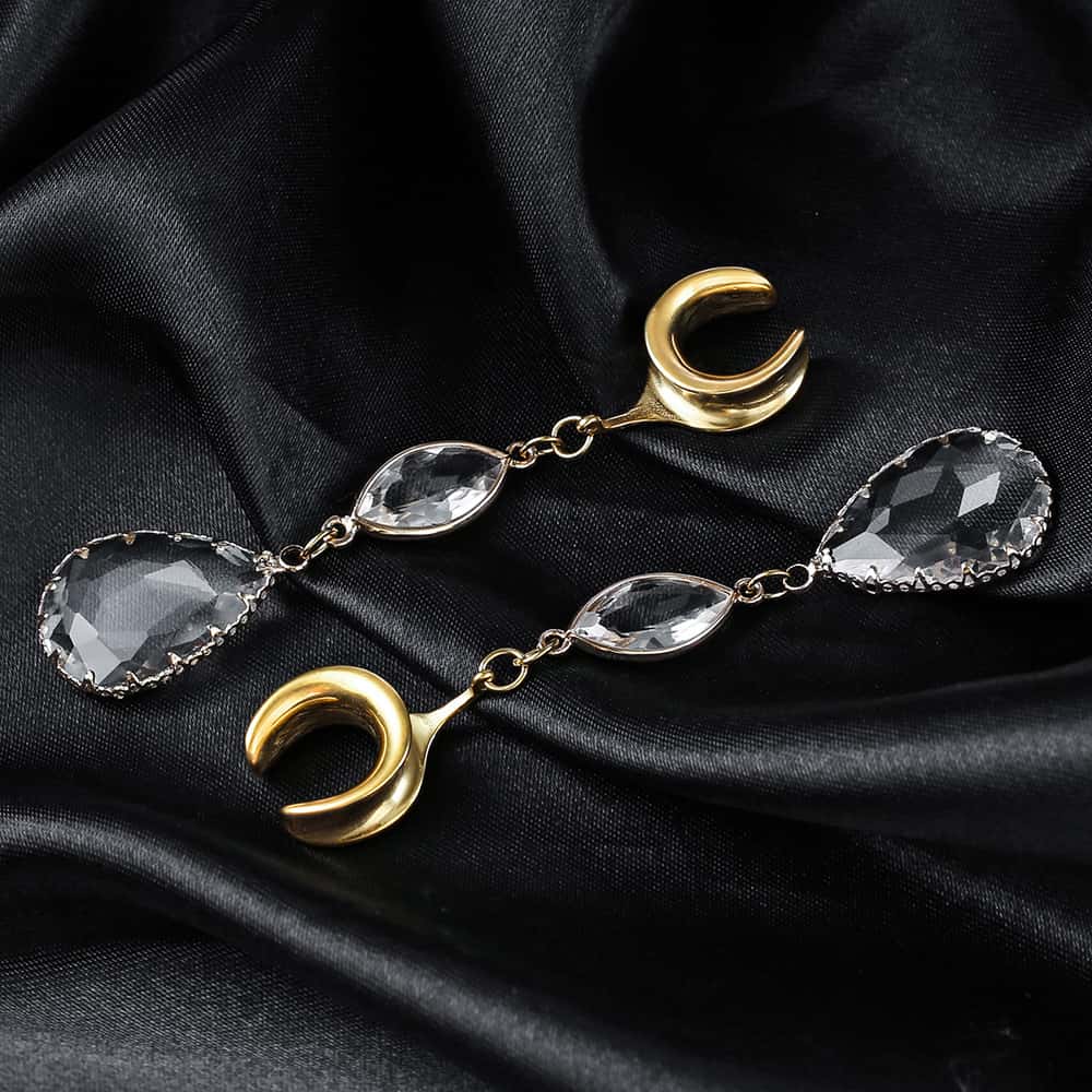 Luxury Crystal Ear Dangle Gauges - Image 5
