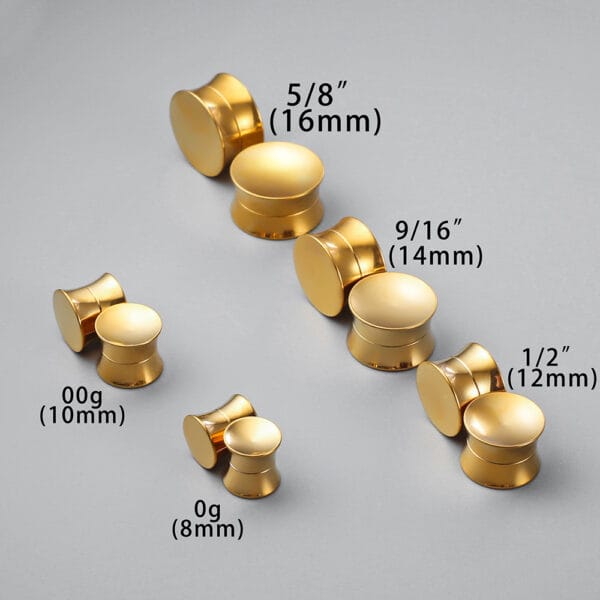 2PCS Stainless Steel Round Ear Tunnels Plugs Body Piercing