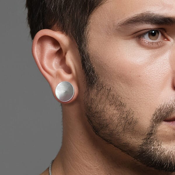 2PCS Stainless Steel Round Ear Tunnels Plugs Body Piercing