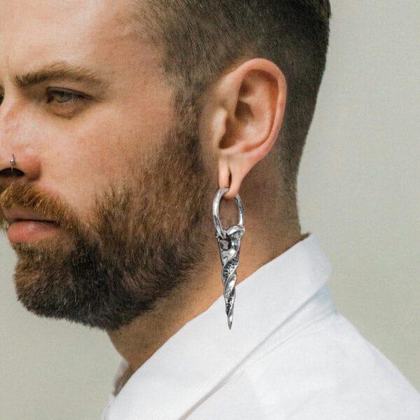 2PCS 316 Stainless Steel Spik Ear Weights Hanger Ear Plugs for Stretched Lobe