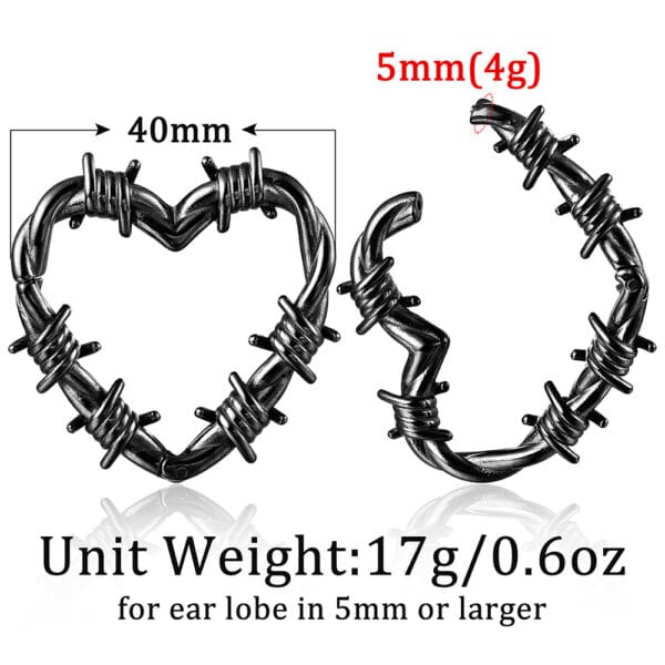 2PCS 316 Stainless Steel Heart Knot Ear Weights Hanger