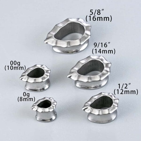 Water Drop Stainless Steel Ear Gauges