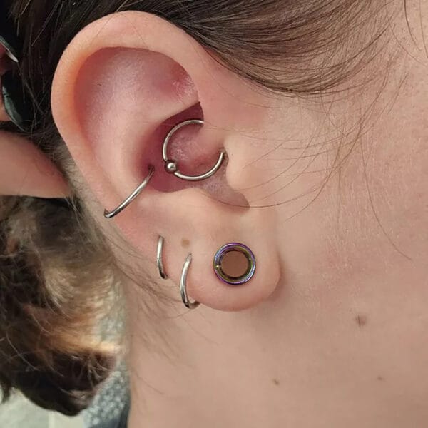 2PCS 6-20mm Rainbow Pyrex Glass Stretching Round Ear Gauges