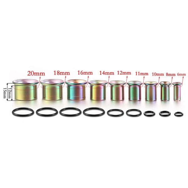 Rainbow Pyrex Glass Ear Gauges