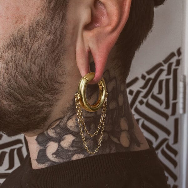 2PCS 2g Chic Chain Ear Weights Hangers 18K Gold