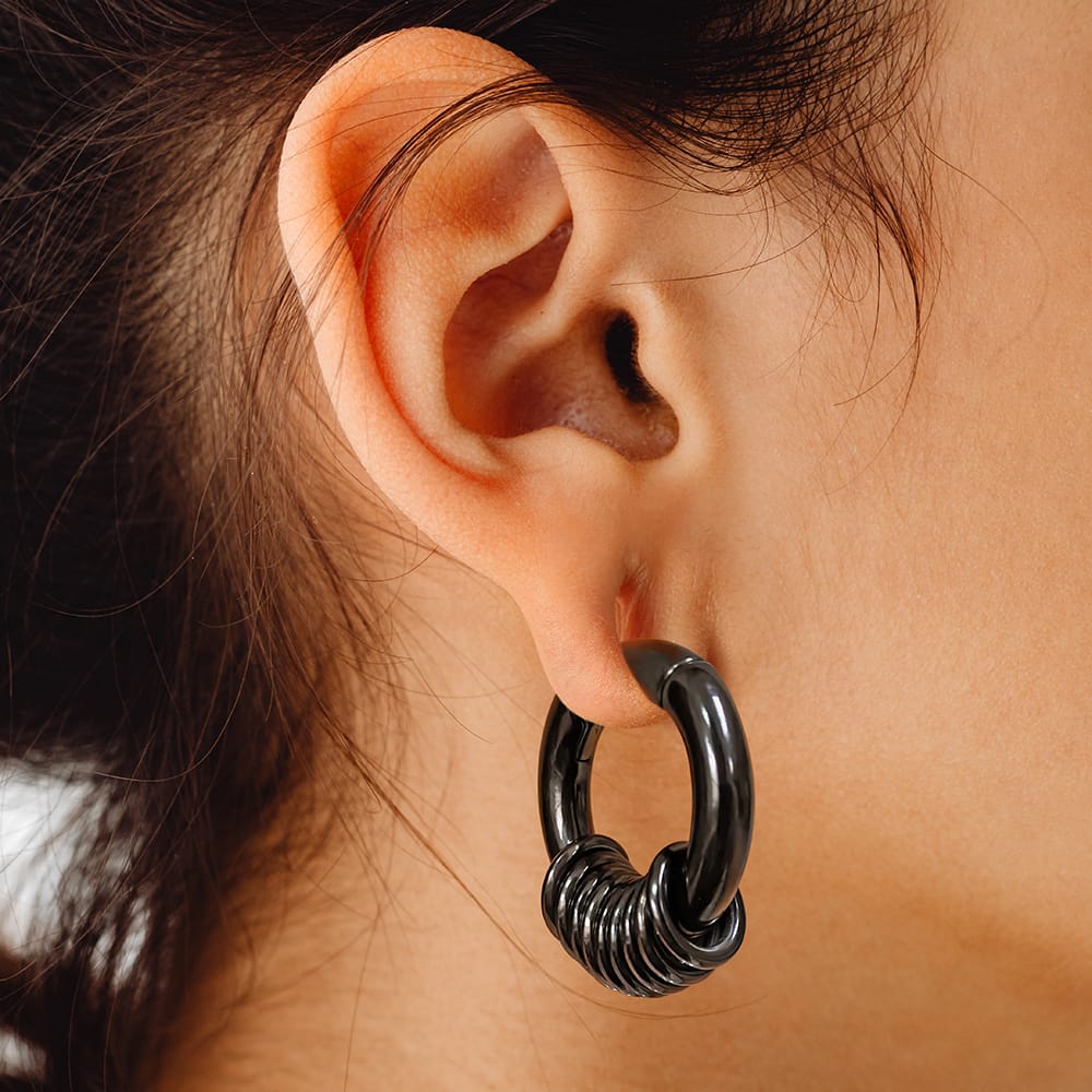 2g Stacked Hoops Ear Hangers - Image 2