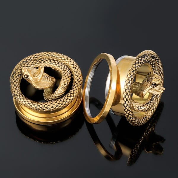 2PCS Coiled Cobra Snake Piercing Body Jewelry
