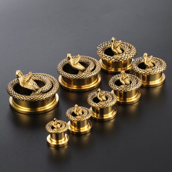 2PCS Coiled Cobra Snake Piercing Body Jewelry