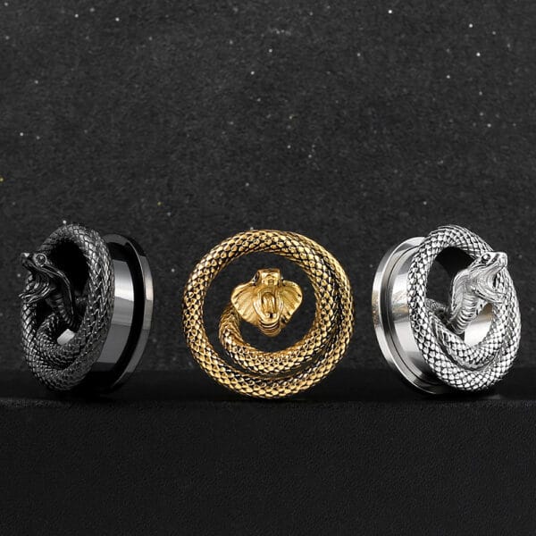 2PCS Coiled Cobra Snake Piercing Body Jewelry