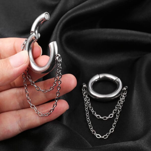 2PCS 2g Chic Chain Ear Weights Hangers 18K Gold