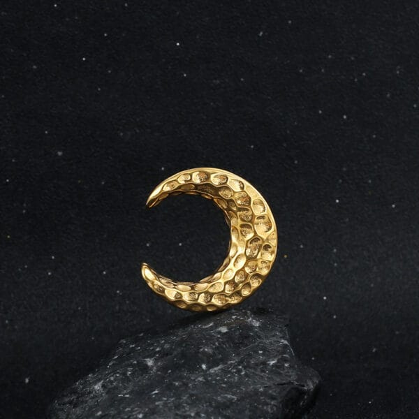 2PCS Moon Saddle Plugs Hangers Ear Gauges for Stretched Lobe Ear
