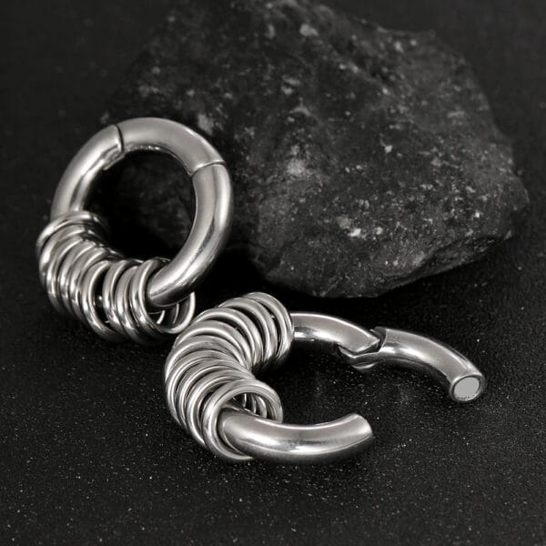 2PCS 2g Stacked Hoops Ear Weights Hangers Piercing Body Jewelry
