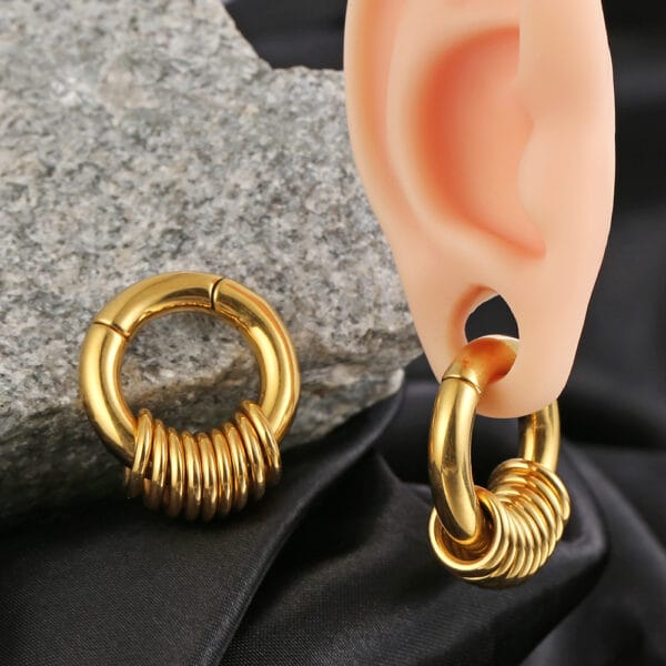 2PCS 2g Stacked Hoops Ear Weights Hangers Piercing Body Jewelry